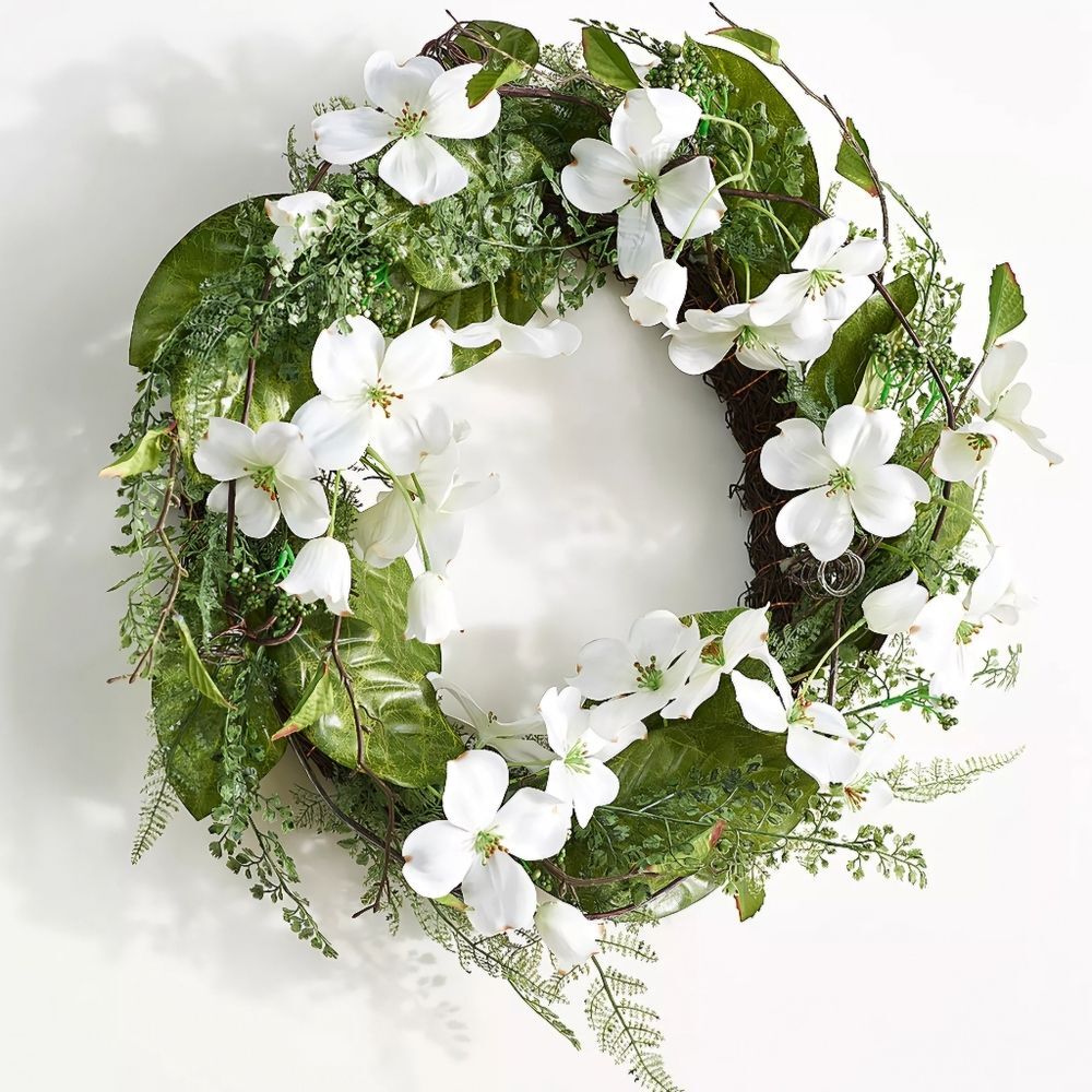 26" Deluxe Dogwood, Fern and Berry Wreath
